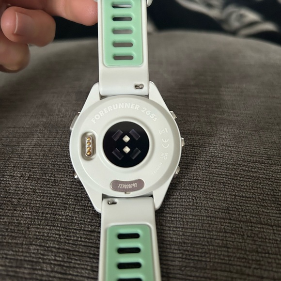 Garmin Forerunner 265S Smartwatch with White & Light Green Band - Picture 2 of 2